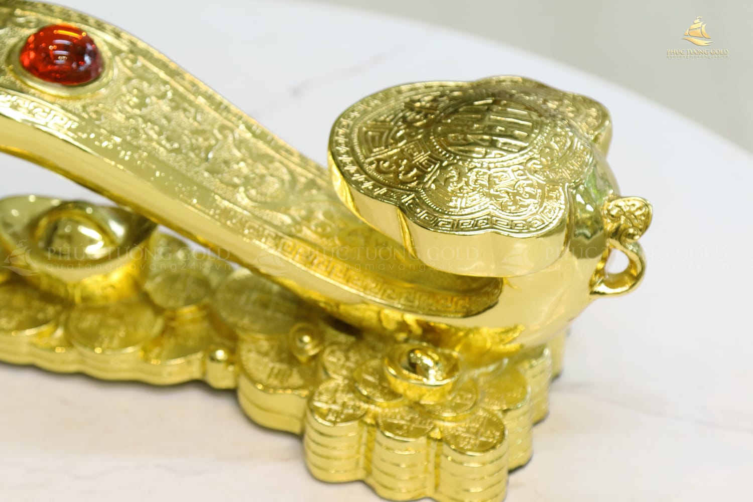 Gậy Như Ý chiêu tài lộc mạ vàng 24k - NY01 4