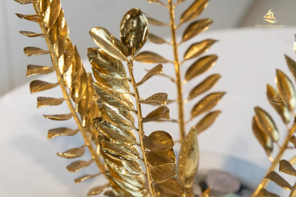 Cây kim tiền mạ vàng 24k để bàn - KT01 4