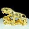 Tượng hổ đứng trên đá mạ vàng 24k - TH05