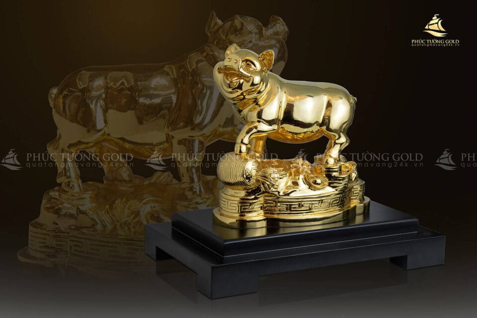 Tượng con heo mạ vàng 24k - TH11 2