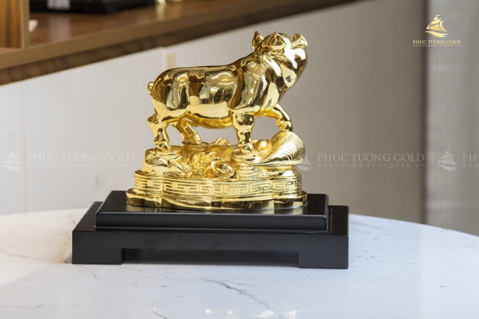 Tượng con heo mạ vàng 24k - TH11 7