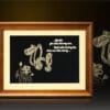 Tranh chữ Thọ thư pháp mạ vàng 24k- CT03 2