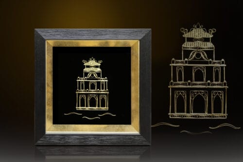 Tranh tháp Rùa hồ Gươm mạ vàng 24K TR05 treo phòng khách