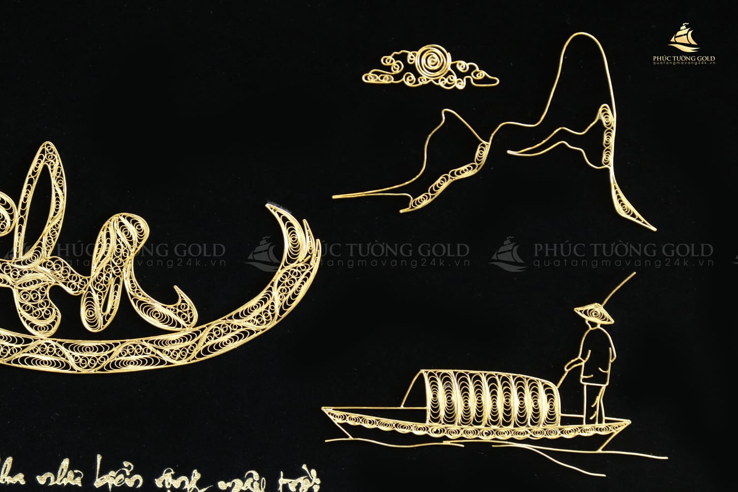 Tranh thư pháp chữ Cha mạ vàng 24k - CC06 5
