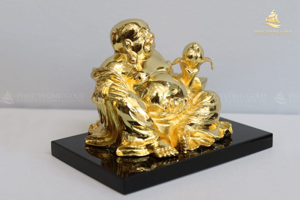 Tượng Phật Di Lặc mạ vàng 24k - PDL01 3