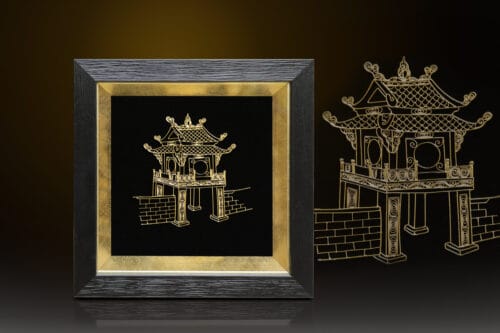 Tranh Khuê Văn Các mạ vàng 24K KVC02 quà tặng tri ân
