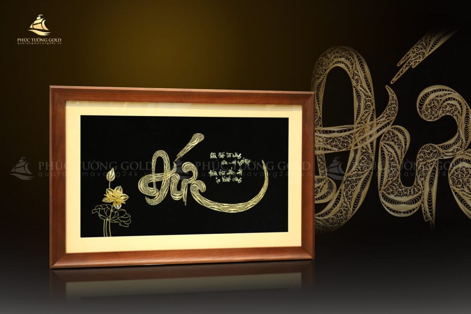 Tranh chữ Đức thư pháp mạ vàng 24k - CD01 3
