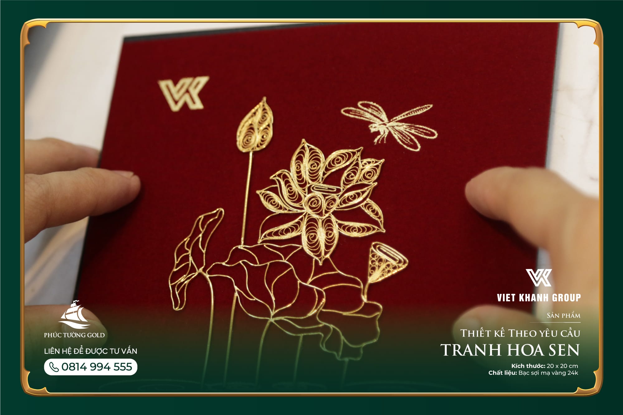 Đơn hàng Tranh hoa sen cho VK Group kỷ niệm 20 năm thành lập 4