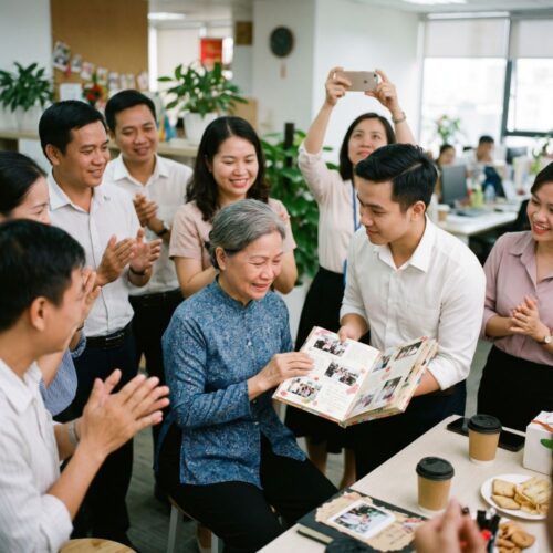 qua chia tay dong nghiep nghi huu